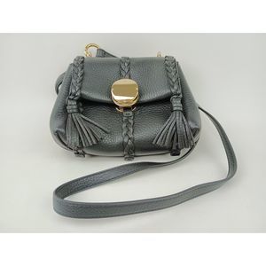 Chloe Chloé Black Penelope Small Leather Braid-Detail Satchel Crossbody Bag